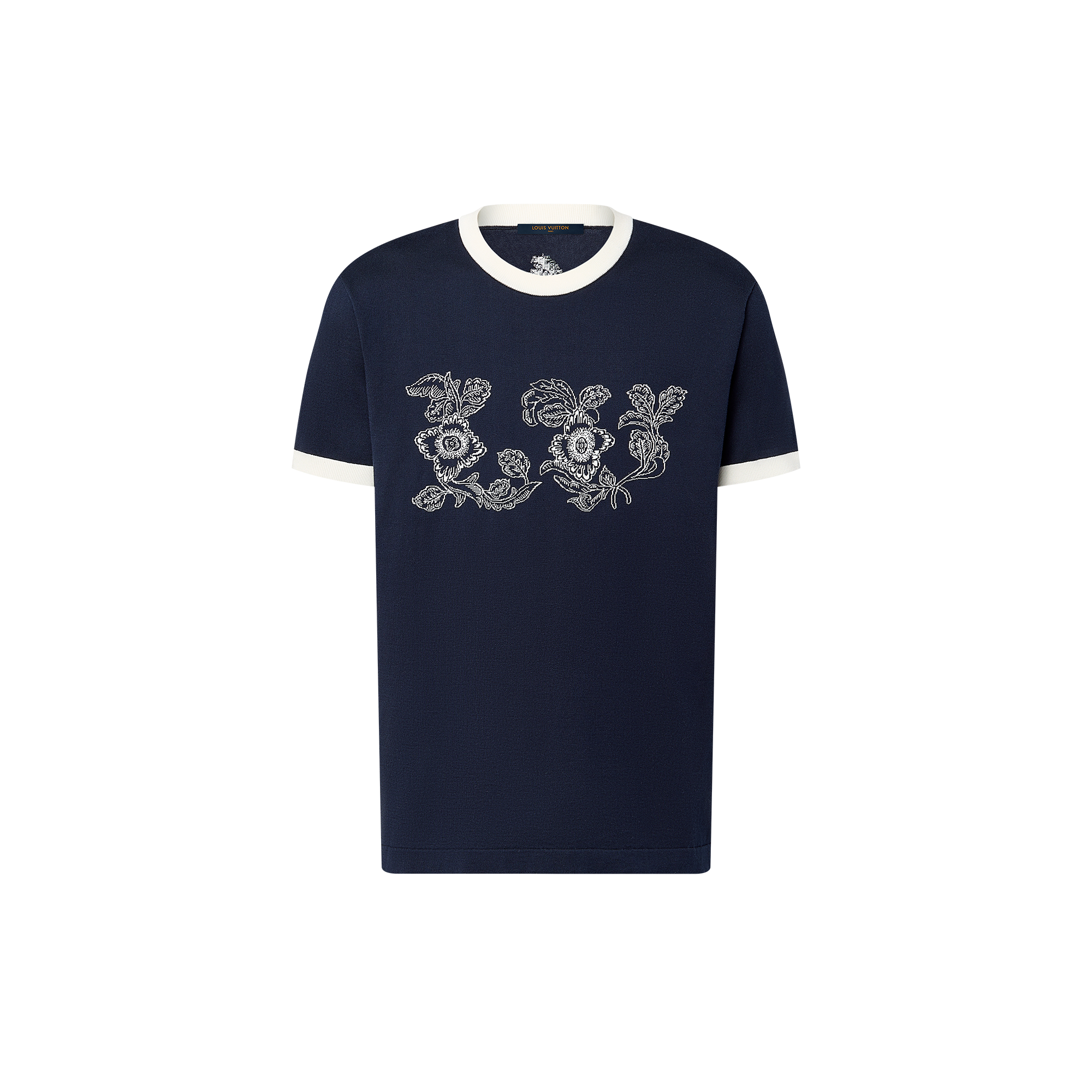 Graphic Intarsia Short-Sleeved Cotton Crewneck - Ready-to